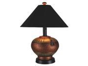 Phoenix Copper Outdoor Table Lamp with Black Sunbrella Shade