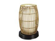PatioGlo LED Table Lamp Bright White with Resin Bamboo Shade
