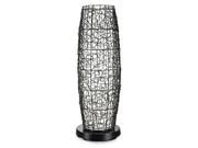 PatioGlo LED Bright White Floor Lamp with Walnut Resin Wicker Cover