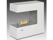 Gloss White Paramount Free Standing Built In Ethanol Fuel Fireplace