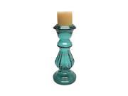 Jaci 12 Emerald Hand Crafted Glass Candlestick