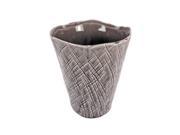 Tama Hand Crafted Ceramic Crosshatch Vase 6 inch