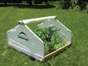 4x4x2 4 Peak Raised Bed Greenhouse with Roll Up Cover