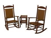 Jefferson 3 Piece Woven Rocker Set in Mahogany Frame Tigerwood