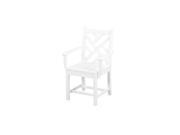 POLYWOOD Chippendale Dining Arm Chair in White