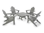 Adirondack 5 Piece Conversation Group in Slate Grey