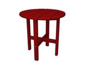 POLYWOOD Round 18 Side Table in Sunset Red