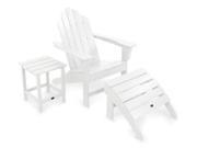 POLYWOOD Long Island Adirondack 3 Piece Set in White