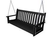 POLYWOOD Vineyard 60 Swing in Black