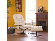 Parrish Leather Recliner and Ottoman Taupe
