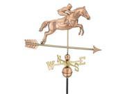 Jumping Horse Rider Weathervane Polished Copper by Good Directions