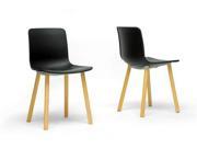 Set of 2 Lyle Black Plastic Modern Dining Chair