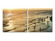 Wading in the Waves Mounted Photography Print Diptych