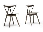 Set of 2 Mercer Brown Wood Modern Dining Chair