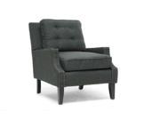 Norwich Dark Gray Linen Modern Lounge Chair