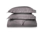 650 Thread Count Egyptian Cotton Striped 3pc Duvet Cover by ExceptionalSheets King Grey