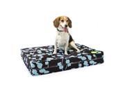 Dog Bed Brown Blue Orthopedic Gel Memory Foam Made in the USA Durable 100% Cotton Canvas Cover Waterproof Encasement Machine Washable Small Med