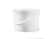1 Gallon Food Grade Round Bucket with Lid White 10 Pack