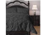 4 Piece Pinch Pleat Puckering Comforter Set by ExceptionalSheets Cal King Charcoal
