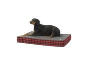 Dog Bed Red Plaid Orthopedic Gel Memory Foam Made in the USA Durable 100% Cotton Canvas Cover Waterproof Encasement Machine Washable Small Medium