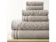 Damask Jacquard Towels With Embellished Border 6-Piece Set / Includes - 1 Solid & 1 Jacquard Washcloth, 1 Solid & 1 Jacquard Bath Towel & 1 Solid & 1 Jacquard H Damask Jacquard Towels With Embellished Border 6-Piece Set / Includes - 1 Solid & 1 Jacquard Washcloth, 1 Solid & 1 Jacquard Bath Towel & 1 Solid & 1 Jacquard H
