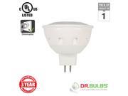 Dr. Bulbs™ 6 Watt 50W Equivalent MR16 GU5.3 12V AC Dimmable LED Spot Light Bulb UL Listed GU5.3 Base Bright White 4000K