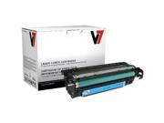 V7 Cyan Toner Cartridge for HP Color LaserJet CM3530 MFP CM3530FS MFP CP3525DN CP3525N CP3525X CE251A 7K YLD