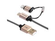 Verbatim Sync Charge microUSB Cable with Lightning Adapter 47 Inch Braided Champagne 99218