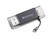 Verbatim 32 GB iStore n Go Dual USB 3.0 Flash Drive for Apple Lightning Devices Graphite 49300