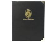 Samsill NCAA University of Wisconsin Badgers Classic Collection Business Portfolio with Brass Corners Gold Foil Stamp Logo Let