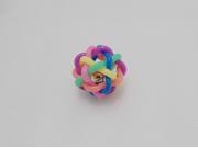 3.1inch Diameter Pet Dog Cat Rainbow Ball Bell Color Rubber Toy Non toxic rubber pet toy Chews