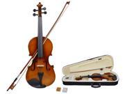 4 4 Full Size Natural Acoustic Violin Fiddle With Case Row Rosin Wood Color New