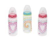 NUK Trendline Silicone Spout Dots Bottle 3 Pack Girls zMC