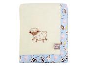 Trend Lab Baby Barnyard Coral Fleece Blanket with Sheep Applique Cream