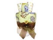 Trend Lab Chibi Zoo 4 Piece Hooded Towel Wash Cloth Gift Cake Set Green