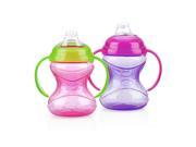 Nuby No Spill 8oz Clik It Trainer Cup 2 Pack Purple Pink