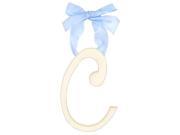 New Arrivals 9 inch White Wooden Hanging Letter Room Decor C Blue Ribbon