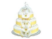 Bloomers Baby Diaper Cake Classic Yellow Daisies with Polka Dots L 3 Tier