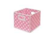 Badger Basket Folding Storage Bin Pink Polka Dot