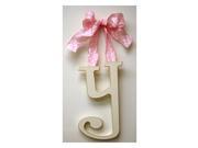 New Arrivals 9 inch Whimsical Pink Polka Dot Ribbon Hanging Letter y