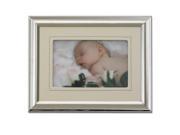 Leatherette Frame 4 x6 Silver Ivory