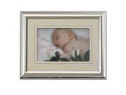 Leatherette Frame 5 x7 Silver Ivory