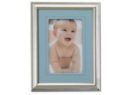 Leatherette Frame 4 x6 Silver Blue