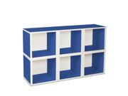 Way Basics Eco Modular Stackable 6 Cubby Organizer Blue