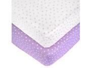Babies R Us 2 Pack Dot Sateen Crib Sheets Lilac White