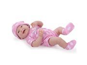15 inch La Newborn Real Girl Doll Pink with White Polka Dots