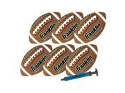 Franklin Sports Official Grip Rite Football with Pump 6 Pack