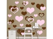Fathead Brown and Pink Hearts Wall Decal