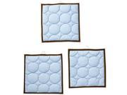 Bacati Quilted Circles Blue Chocolate 3 Piece Wall Hangings