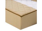 Bacati Metro Khaki White Chocolate Quilted Changing Pad Cover